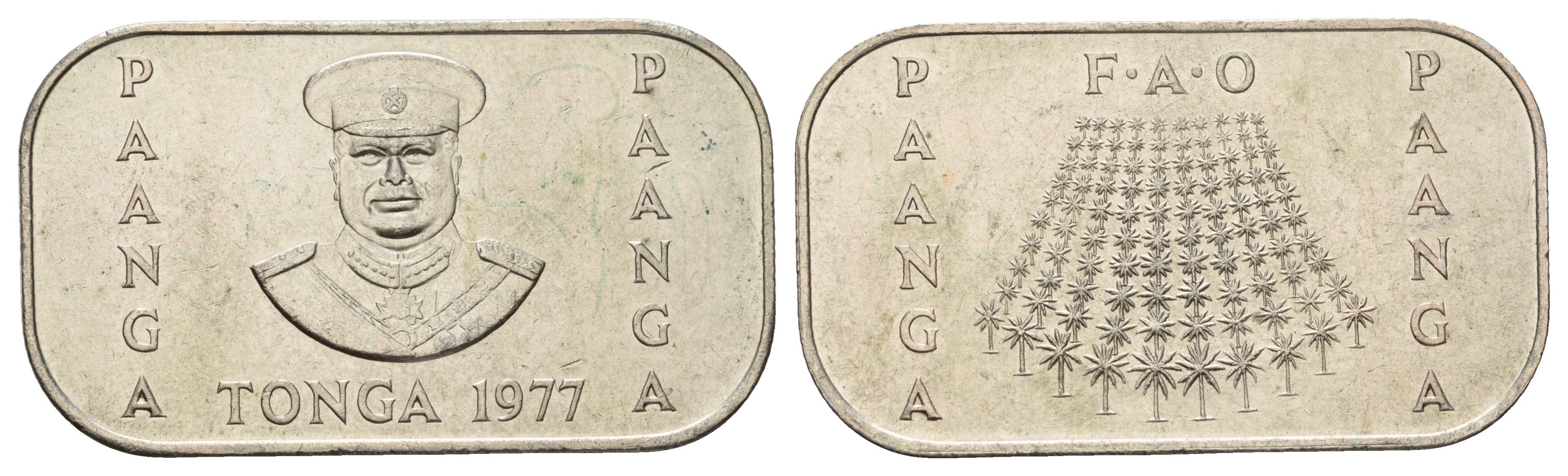 Тонга 1 паанга 1977 ФАО KM 57 медно-никель BU 1520-1431