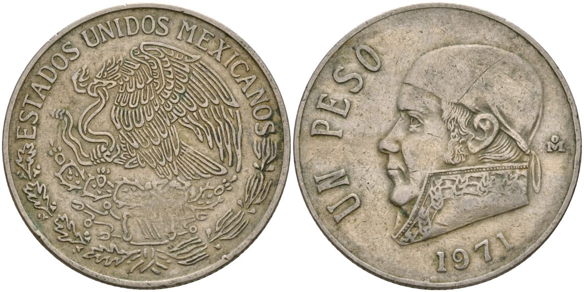 Мексика 1 песо 1971 Хосе Мария Морелос KM 460 медно-никель 4120-932
