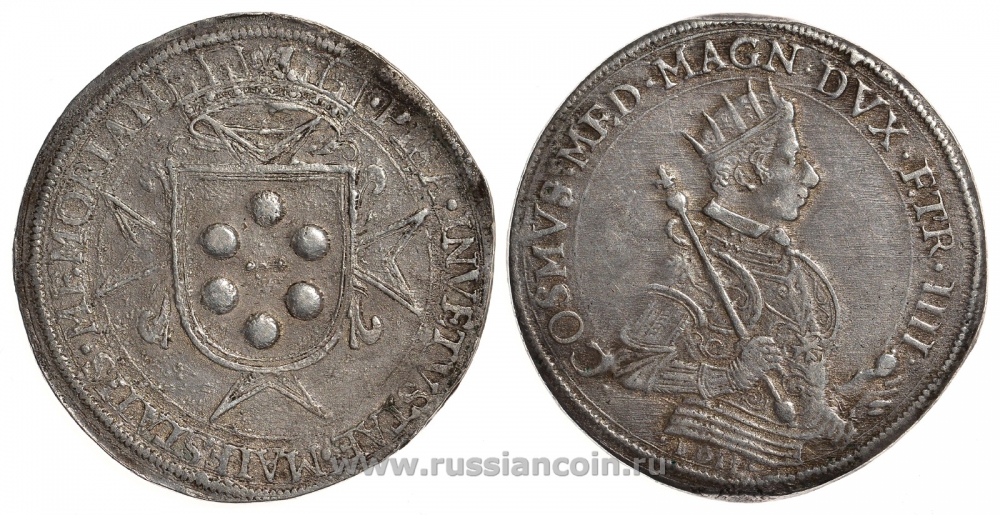 Тоскана 1 пиастра 1611 Козимо II Медичи Dav. 4196 серебро 00-000-00