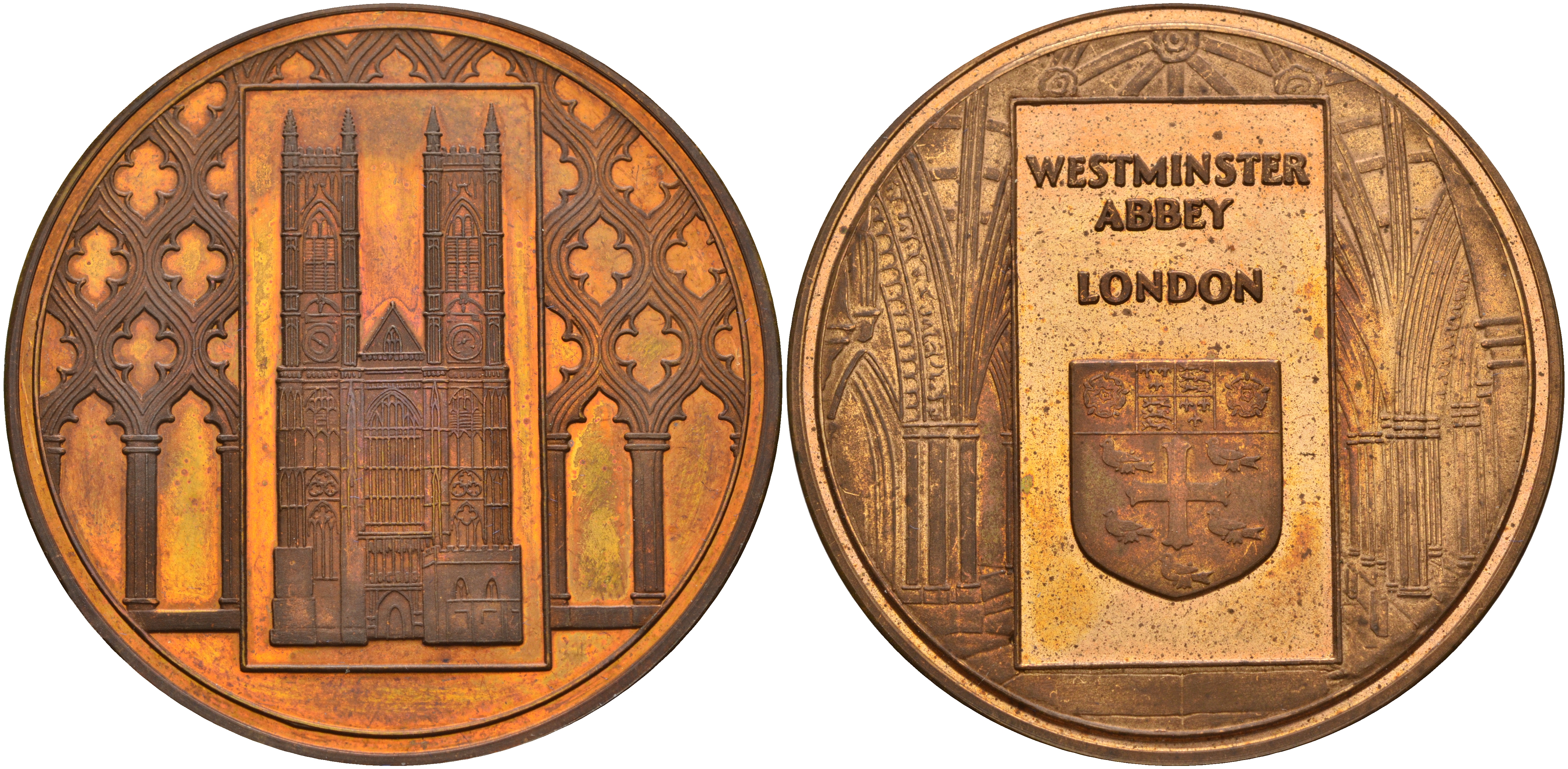 Англия медаль ND Вестминстерское аббатство в Лондоне  бронза  PROOF  5-6-1-30