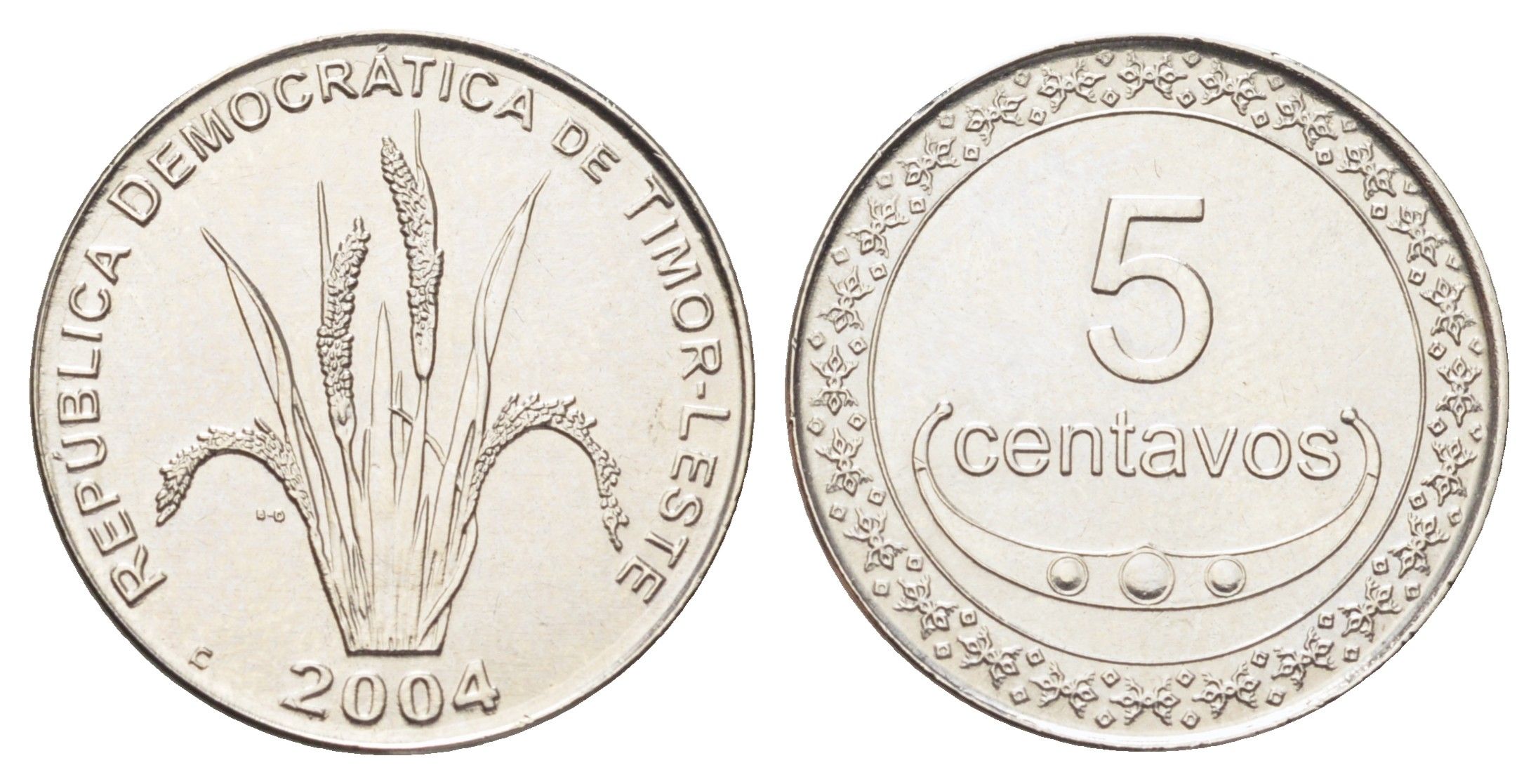 Тимор 5 сентаво 2012 KM 2 сталь плакированная никелем UNC 4697-1014
