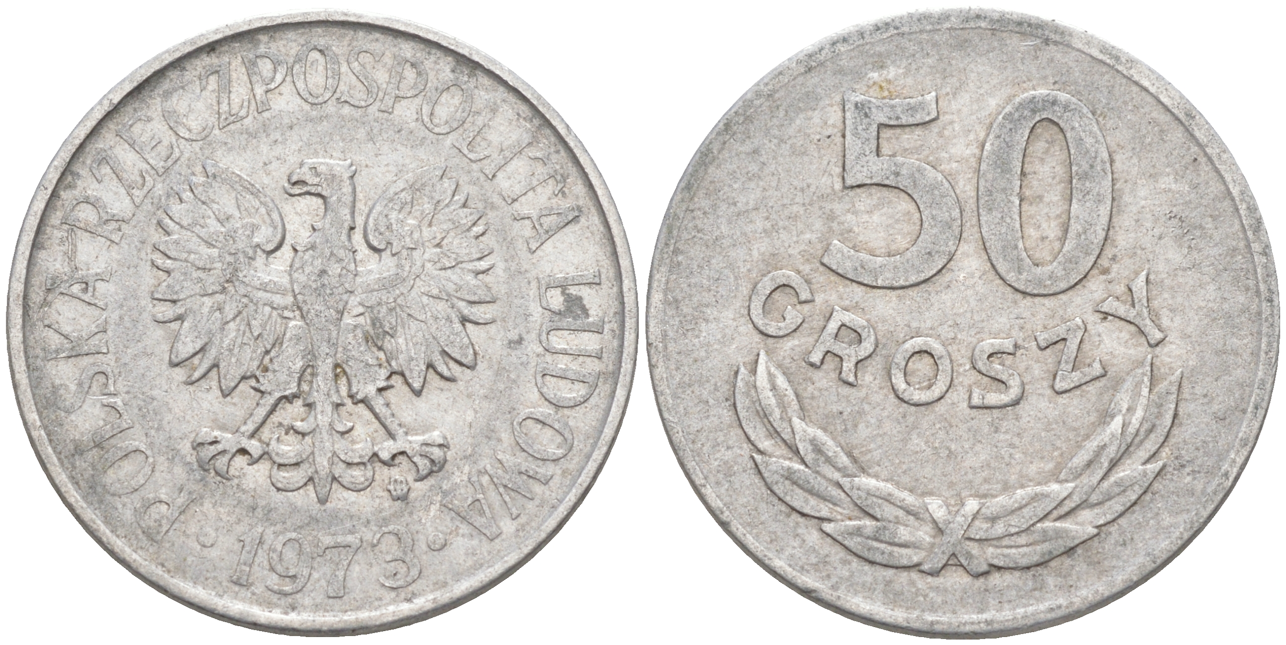 ПОЛЬША 50 ГРОШЕЙ 1973 MW KM 48.1 алюминий VF 190-441