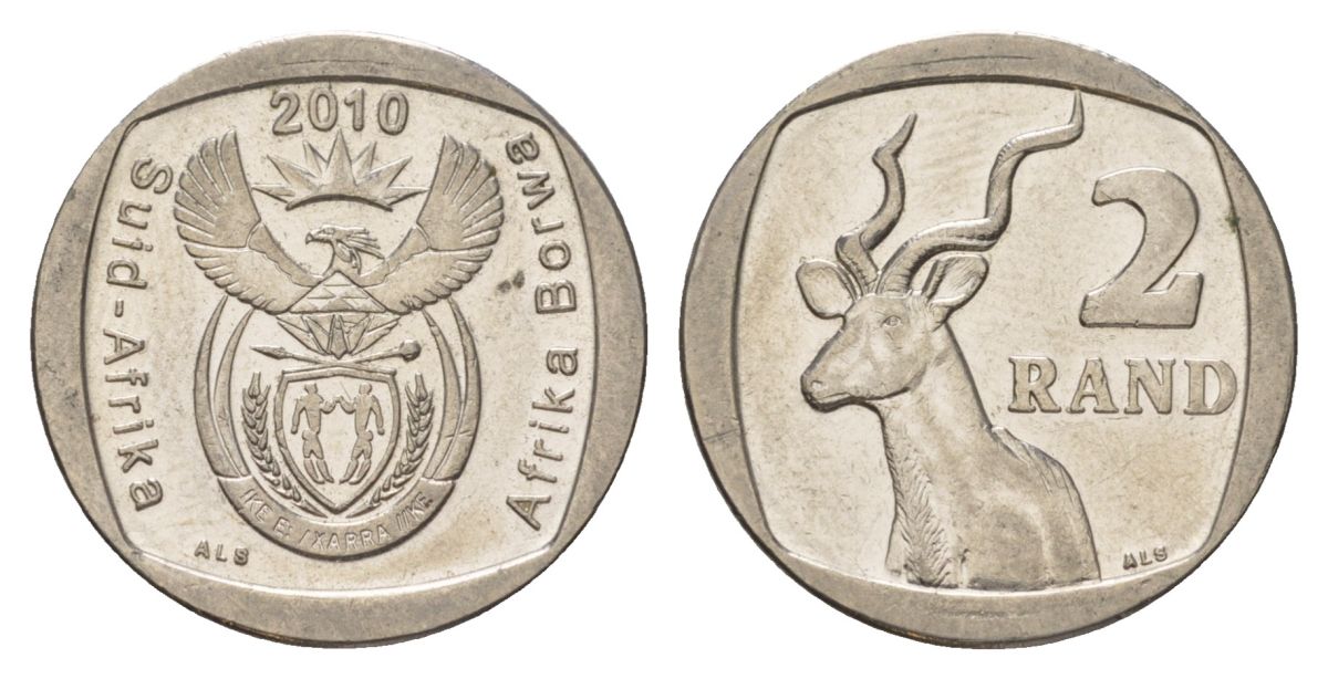ЮАР 2 ранда 2010 KM 498 медь плакированная никелем UNC 4628-236