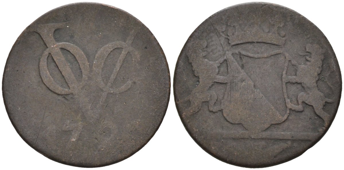 Нидерландская Восточная Индия, Утрехт (Утрехт) 1 дуит 1790 KM 111.1 медь 4577-331