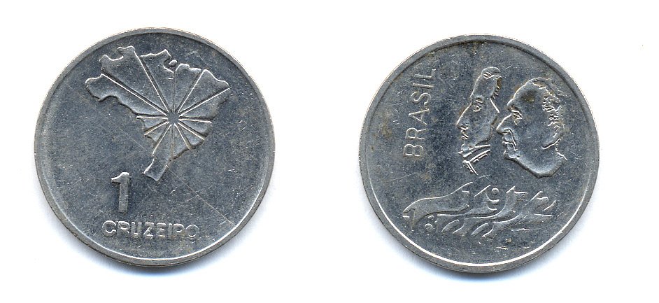 Бразилия 1 крузейро 1972 150 лет независимости KM 582 никель aUNC 51-5721