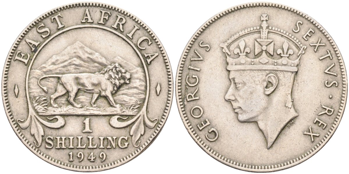 Британская Восточная Африка 1 шиллинг 1949 Георг VI (1937-1952) KM 31 медно-никель 189-1114