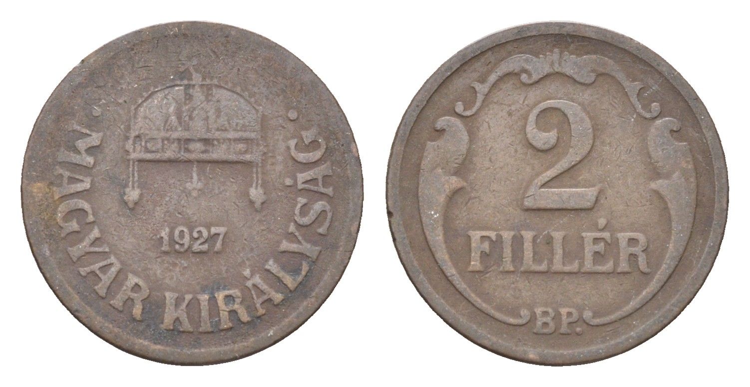 Венгрия 2 филлера 1927 BP KM 506 бронза 4665-431