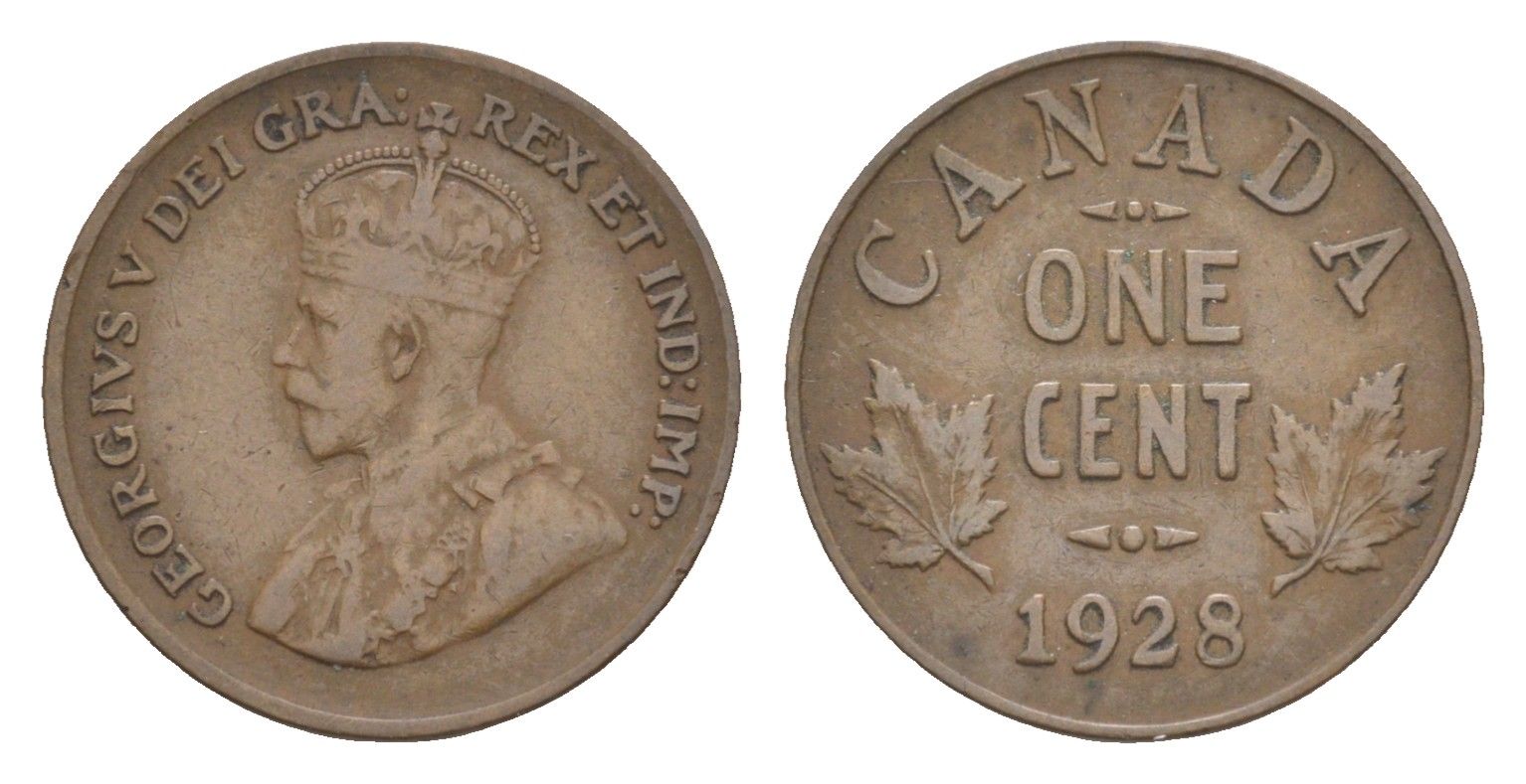 Канада 1 цент 1928 Георг V (1910-1936) KM 28 бронза 4636-545