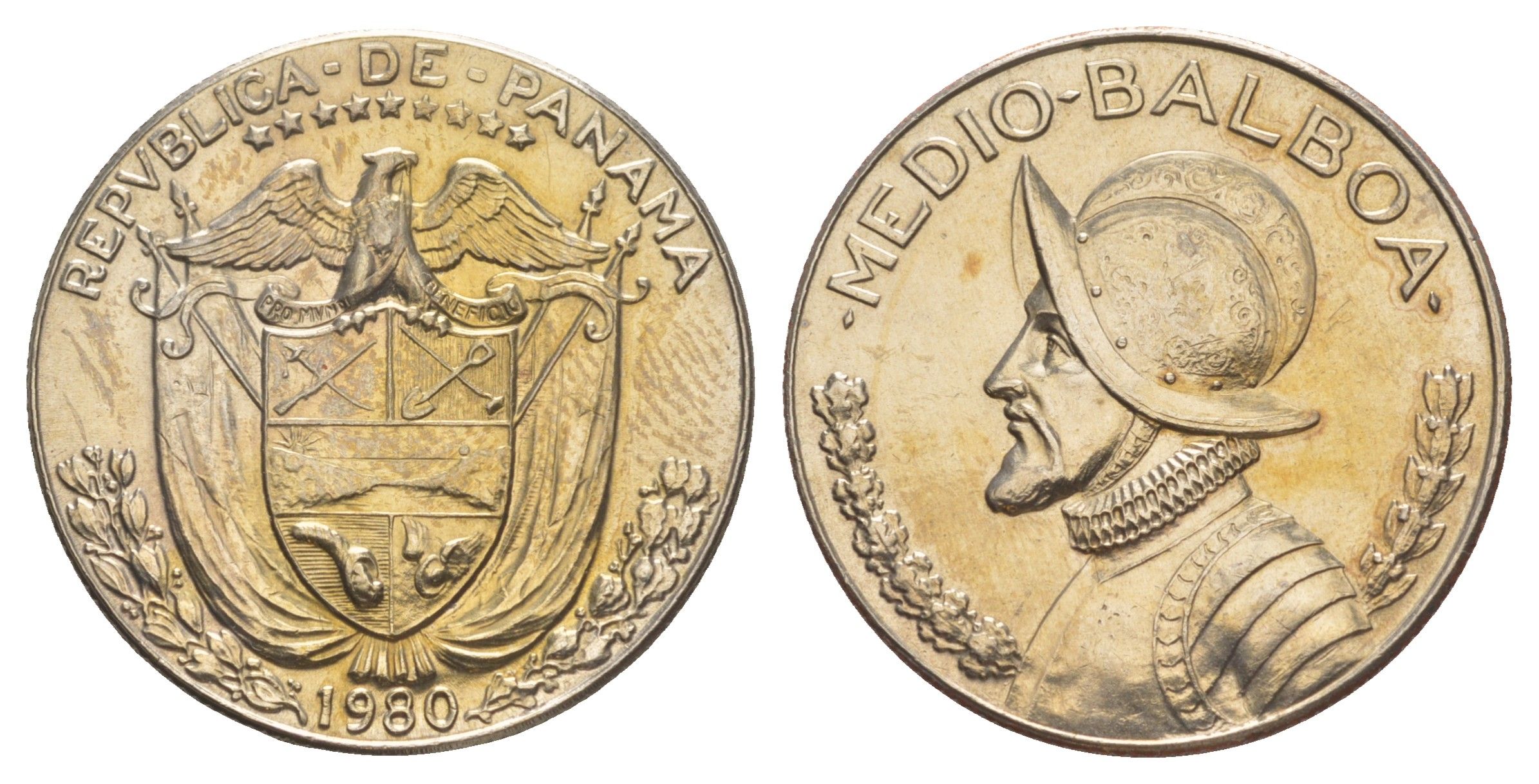 Панама 1/2 бальбоа (50 сентесимо) 1980 KM 12b медь плакированная медно-никелем 4634-1135