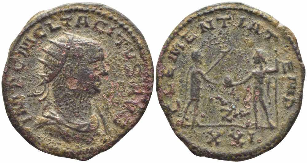 Римская Империя аврелианиан 276 Тацит CLEMENTIA TEMP Антиохия Very fine RIC 210 бронза 1073-16-41
