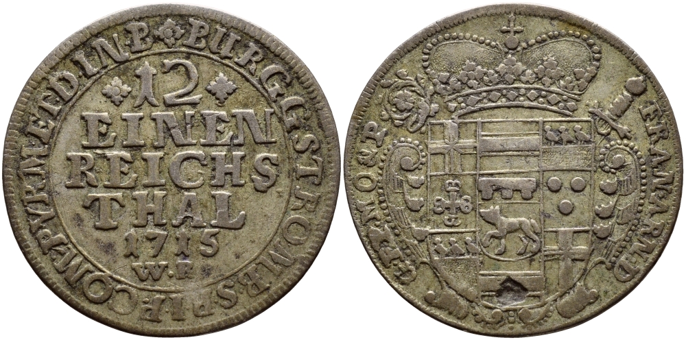 Мюнстер 1/12 талера 1715 WR KM 153 серебро 560-1634
