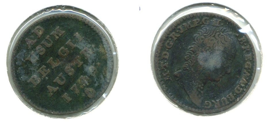 АВСТРИЙСКИЕ НИДЕРЛАНДЫ 1 ЛИАРД 1749 МАРИЯ ТЕРЕЗА KM 2 медь 503-521