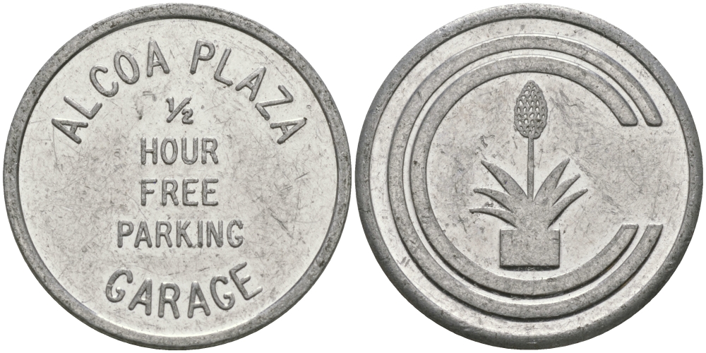 ЕВРОПА ПАРКОВОЧНЫЙ ЖЕТОН ND 1/2 ЧАСА СВОБОДНОЙ ПАРКОВКИ В ГАРАЖЕ, ДИАМЕТР 23 ММ. алюминий 98-824