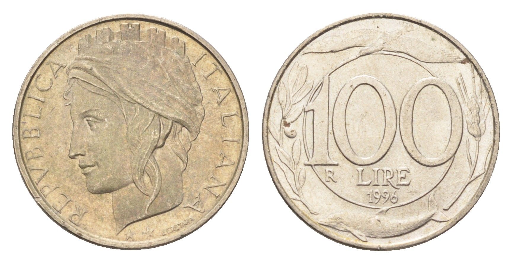 Италия 100 лир 1996 KM 159 медно-никель 4705-212