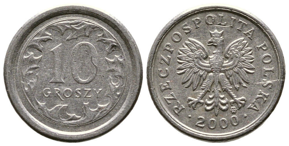 Польша 10 грошей 2000 MW KM 279, Parchimowicz 704g медно-никель 220-429