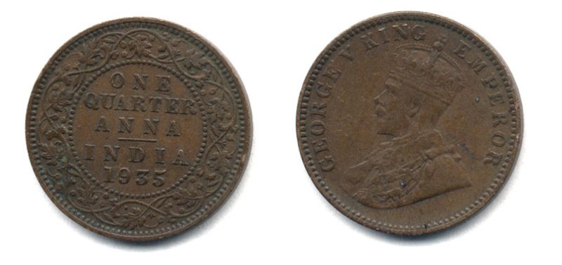 ИНДИЯ 1/4 АННЫ 1935 25-241