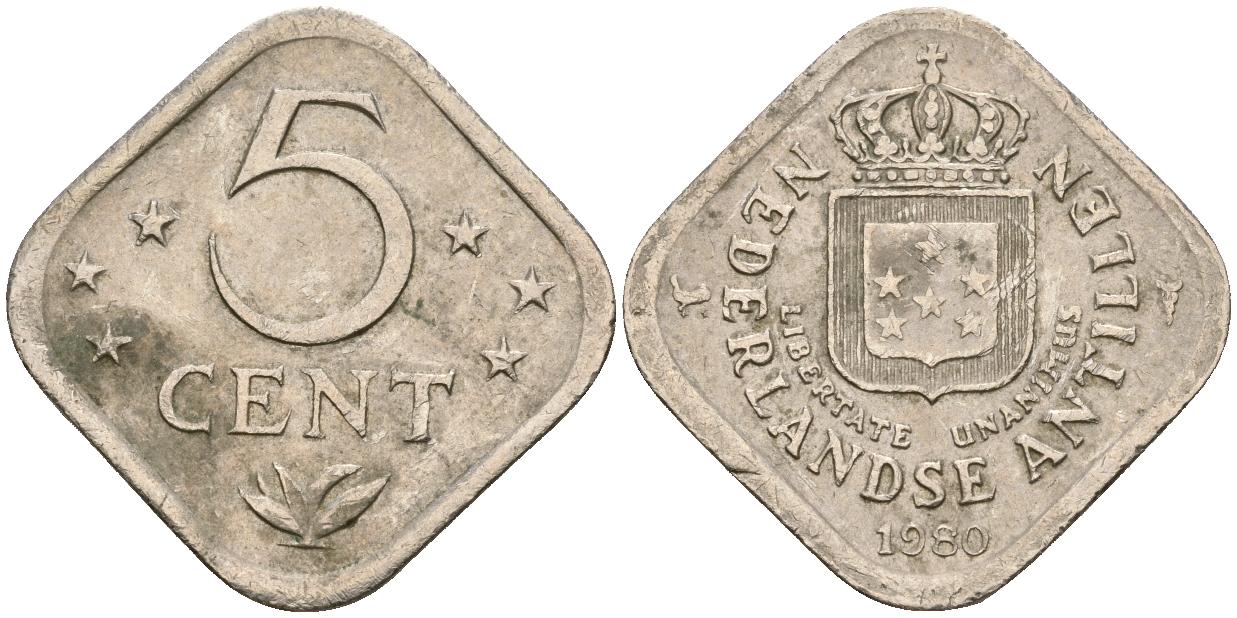 Нидерландские Антилы 5 центов 1980 Юлиана (1948-1980) KM 13 медно-никель 4364-1746