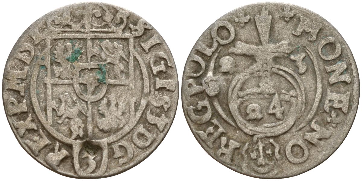 Польша 3 полкера (3 полторака - 1 крейцер) 1623 Сигизмунд III Ваза (1587-1632) Gorecki B.23 серебро 4160-125
