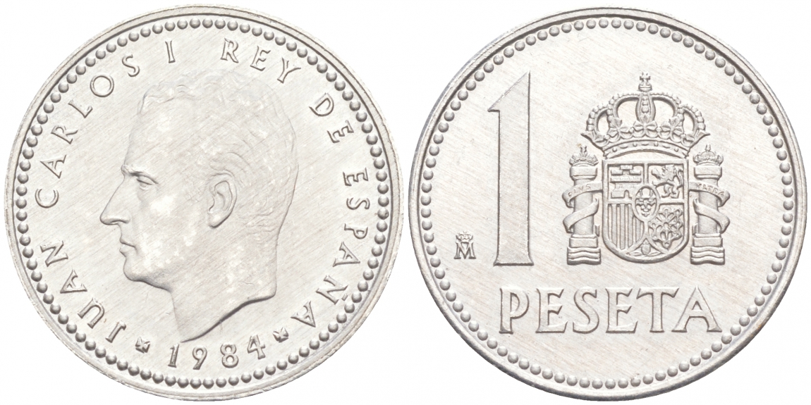 Испания 1 песета 1984 Хуан Карлос I (1975-2014) KM 821 алюминий 68-152