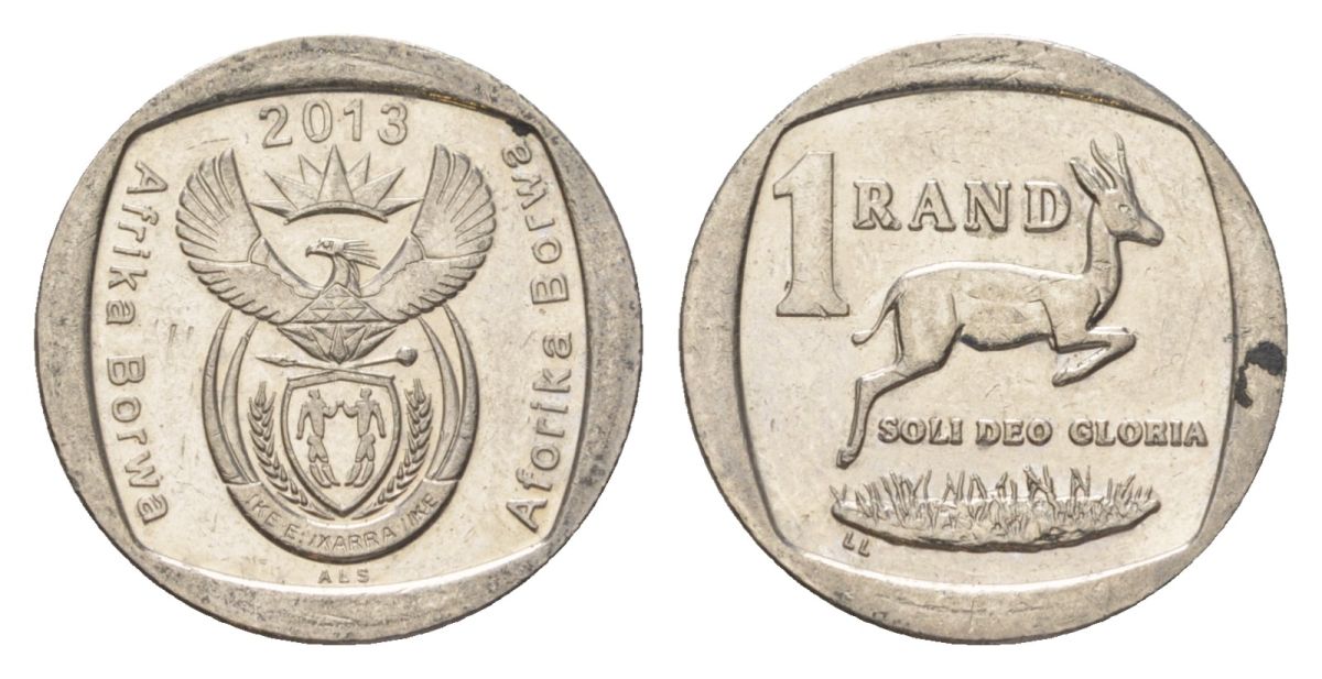 ЮАР 1 ранд 2013 KM 504 медь плакированная никелем 4627-563