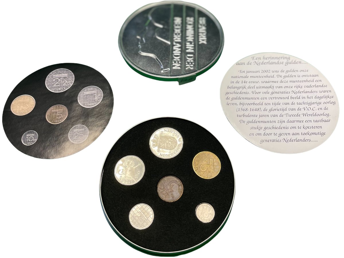 Нидерланды набор из 6 монет 1966-2001 оригинальная коробка 7-4-69