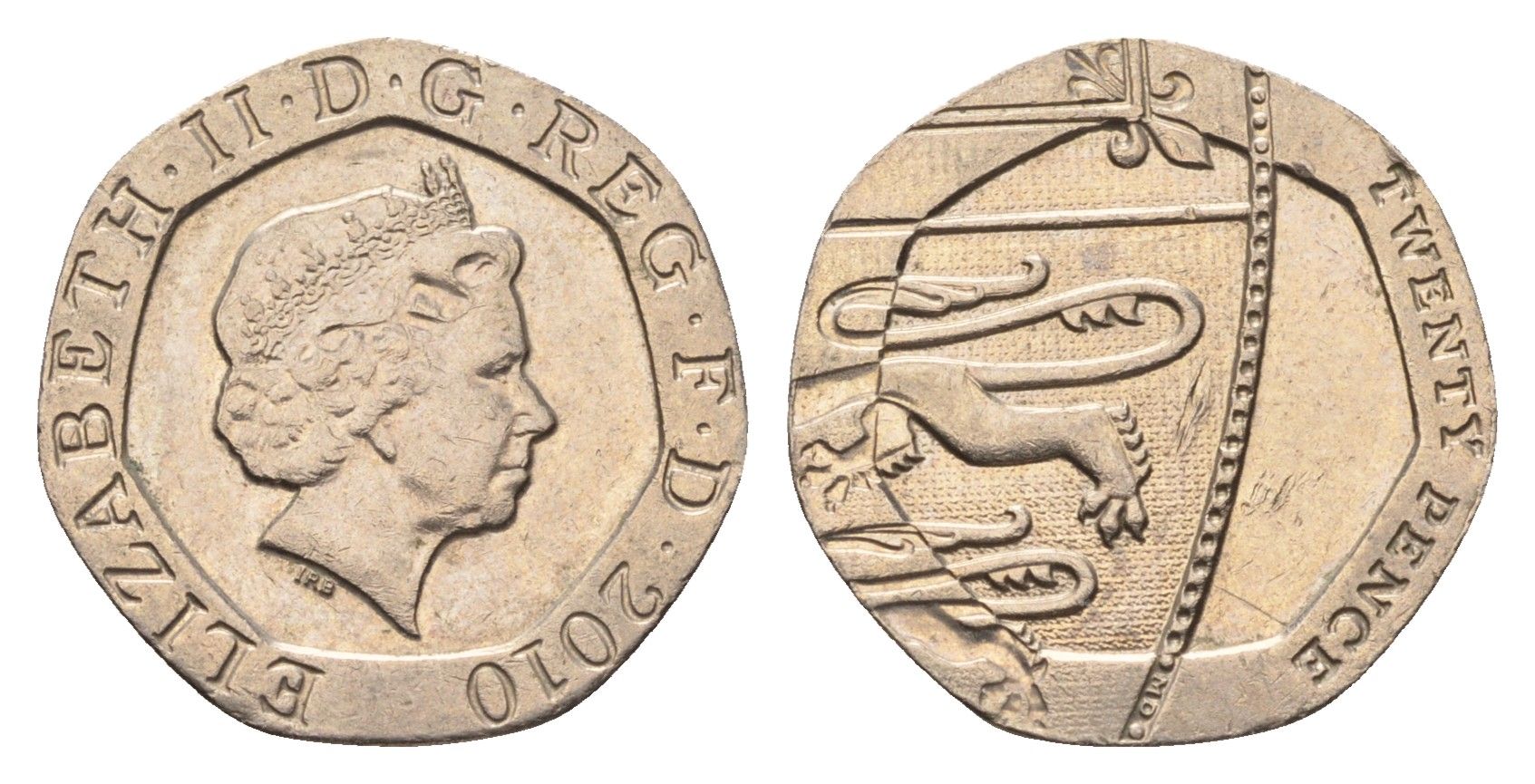 Великобритания 20 пенсов 2010 Елизавета II (1952-2022) KM 1111 медно-никель 4696-862