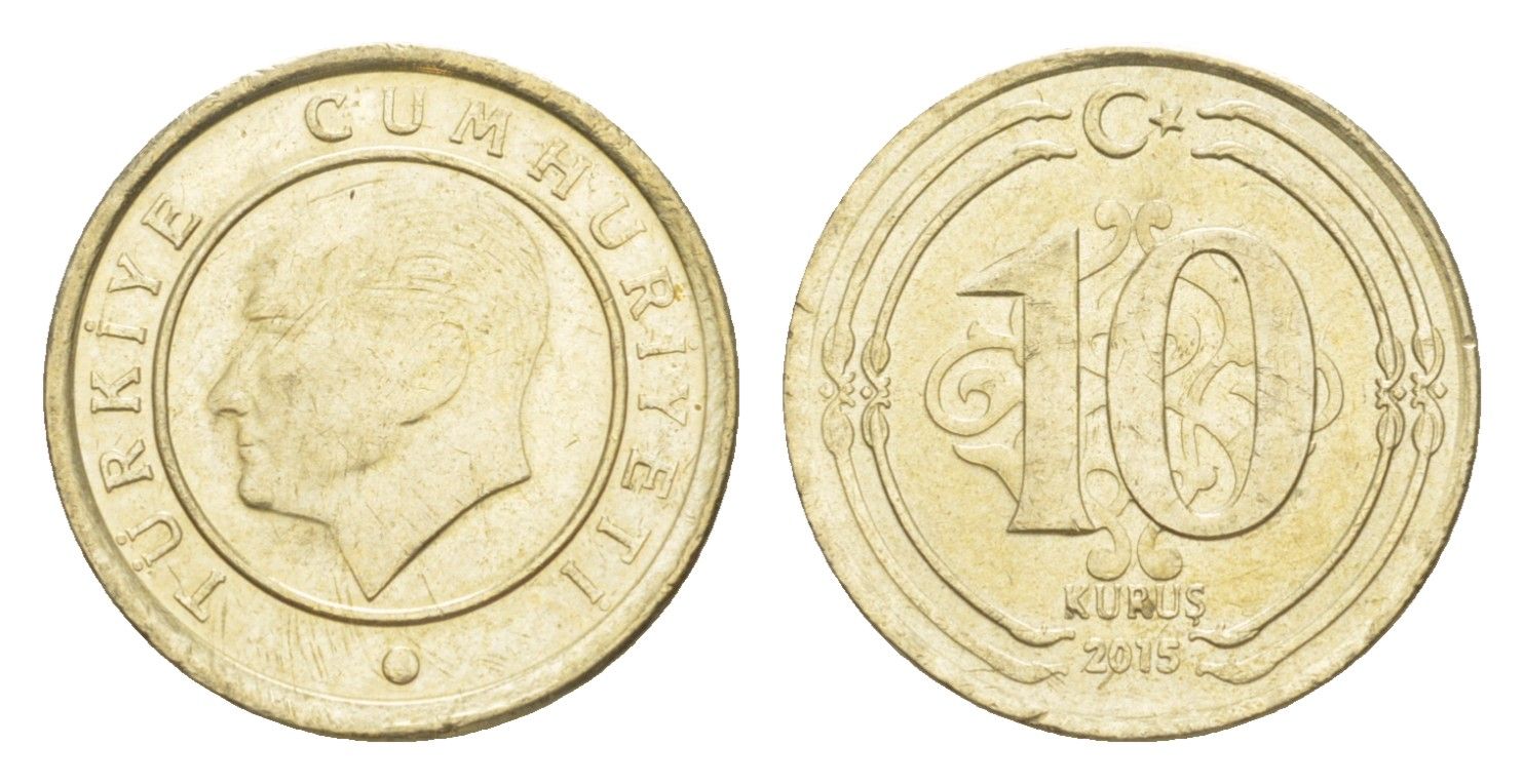 Турция 10 курушей 2013 Кемаль Ататюрк KM 1241 медь цинк никель 4647-618