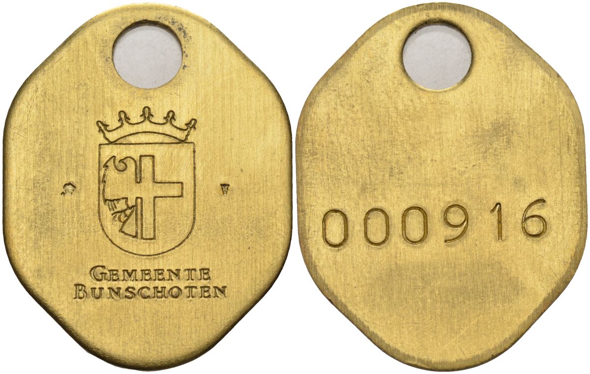 Нидерланды, Бюнсхотен жетон ND жёлтый, 000916 4368-612