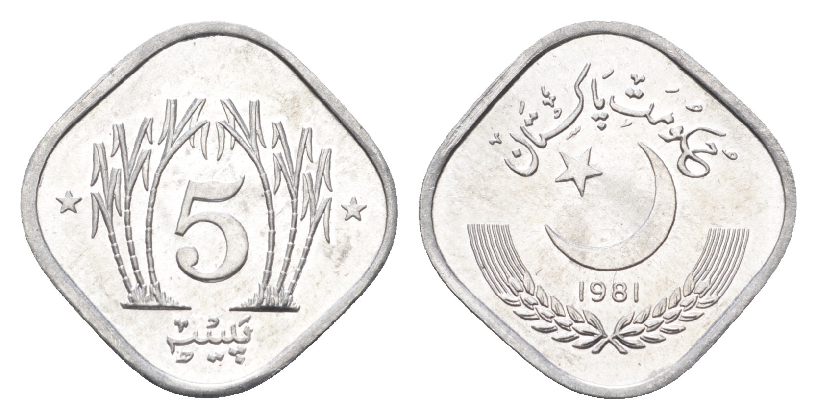 Пакистан 5 пайса 1981  KM 52 алюминий  UNC  M70-06