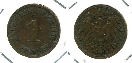 ГЕРМАНИЯ 1 ПФЕННИГ 1906 F KM 10, J. 10 медь 701-242