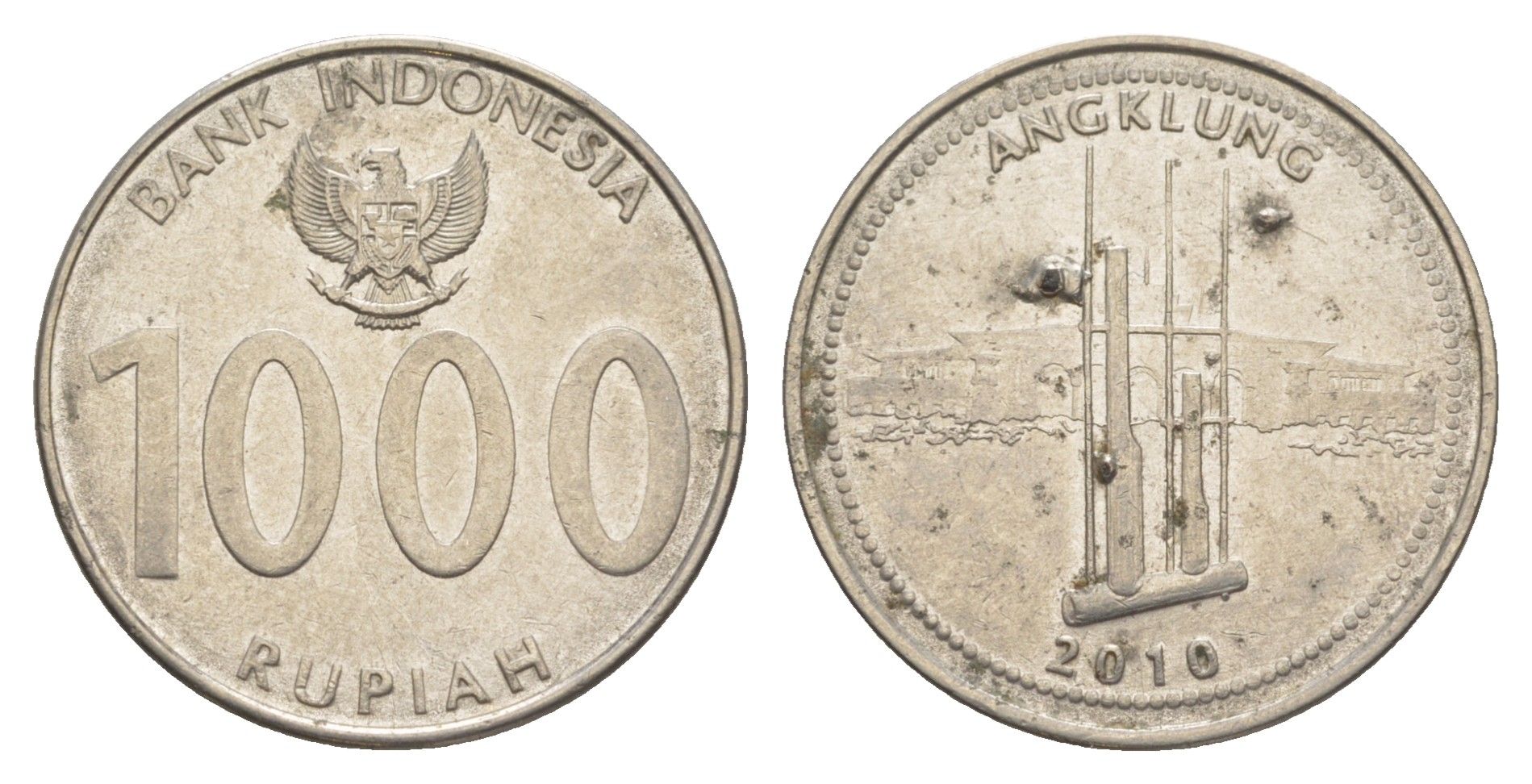 Индонезия 1000 рупий 2010 KM 70 сталь плакированная никелем 4631-1231