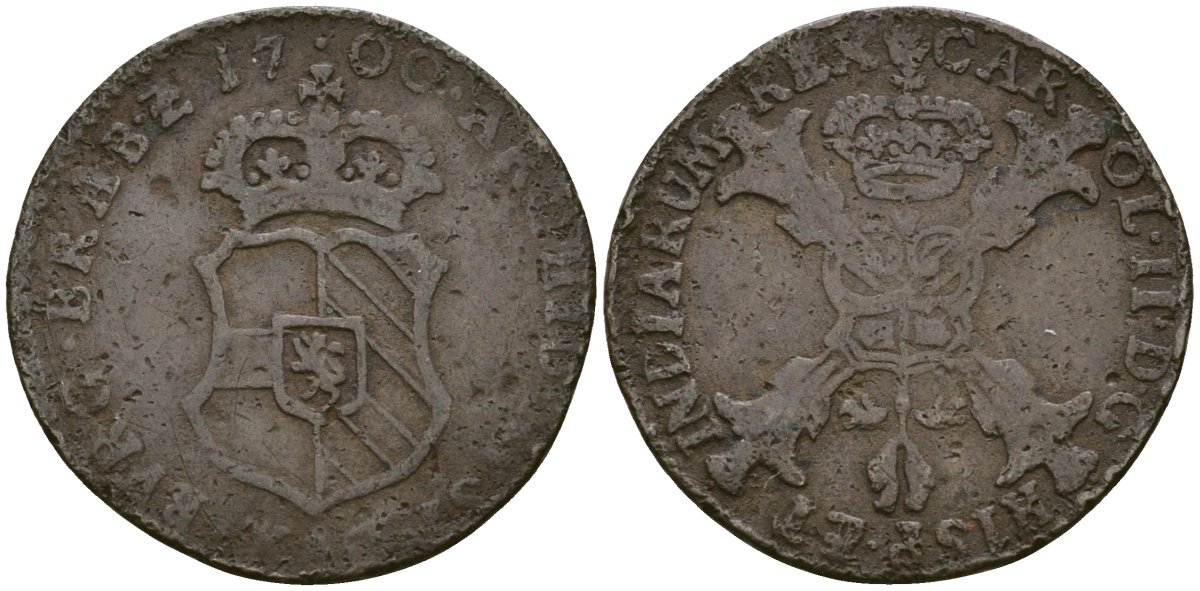 Нидерланды Испанские, Брабант 1 дуит 1700 KM 118 медь 1526-1243