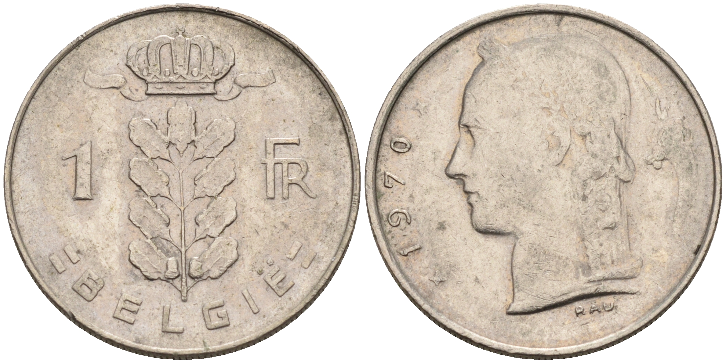 Бельгия 1 франк 1970 Belgie KM 143.1 медно-никель    4187-517