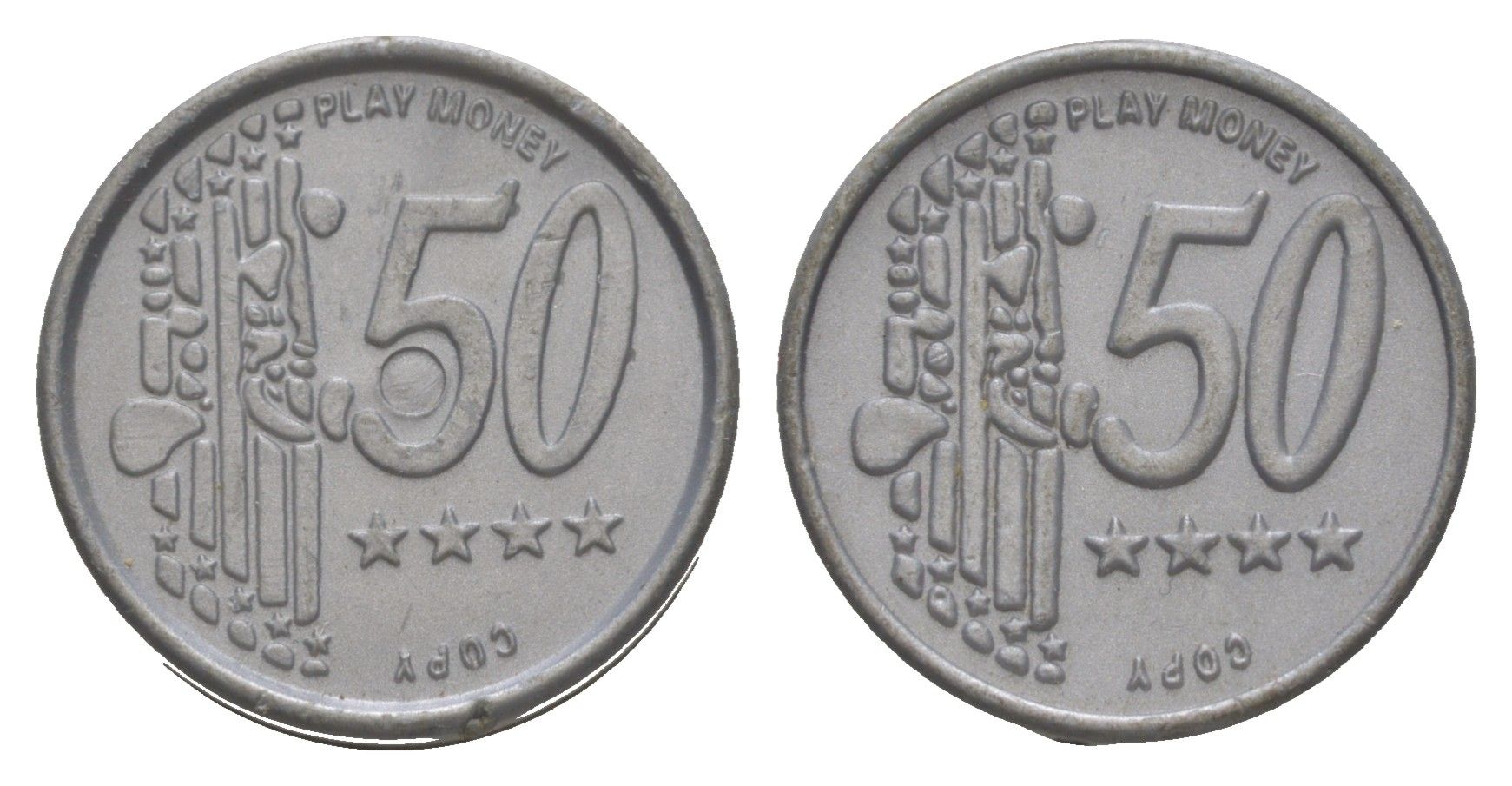 Европа игровой жетон в "50 евроцентов" ND диаметр 21 мм, вес 0,7 гр пластик 4613-957