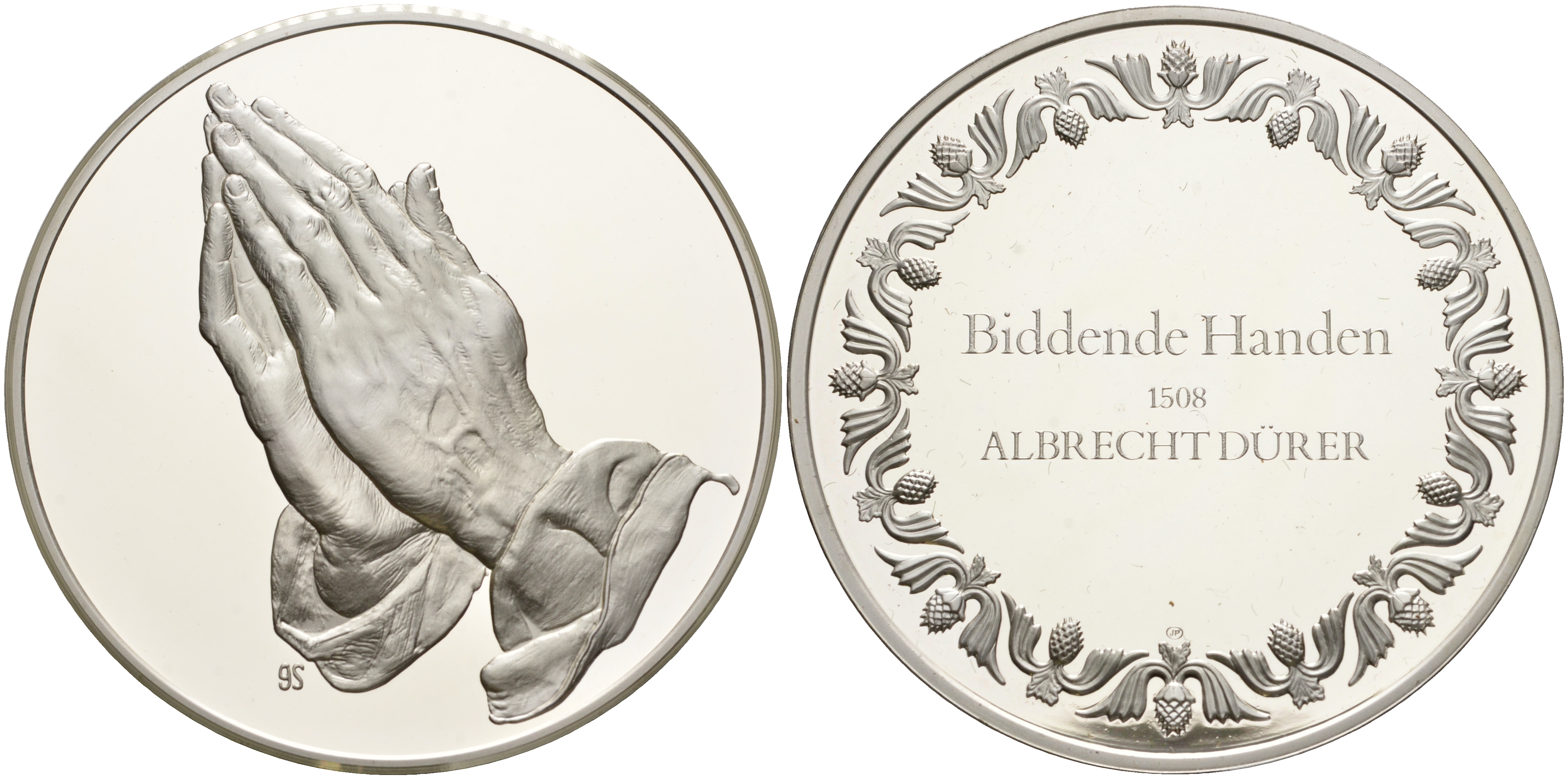 Нидерланды медаль ND руки в молитве 51,8 грамм серебро PROOF 00-00