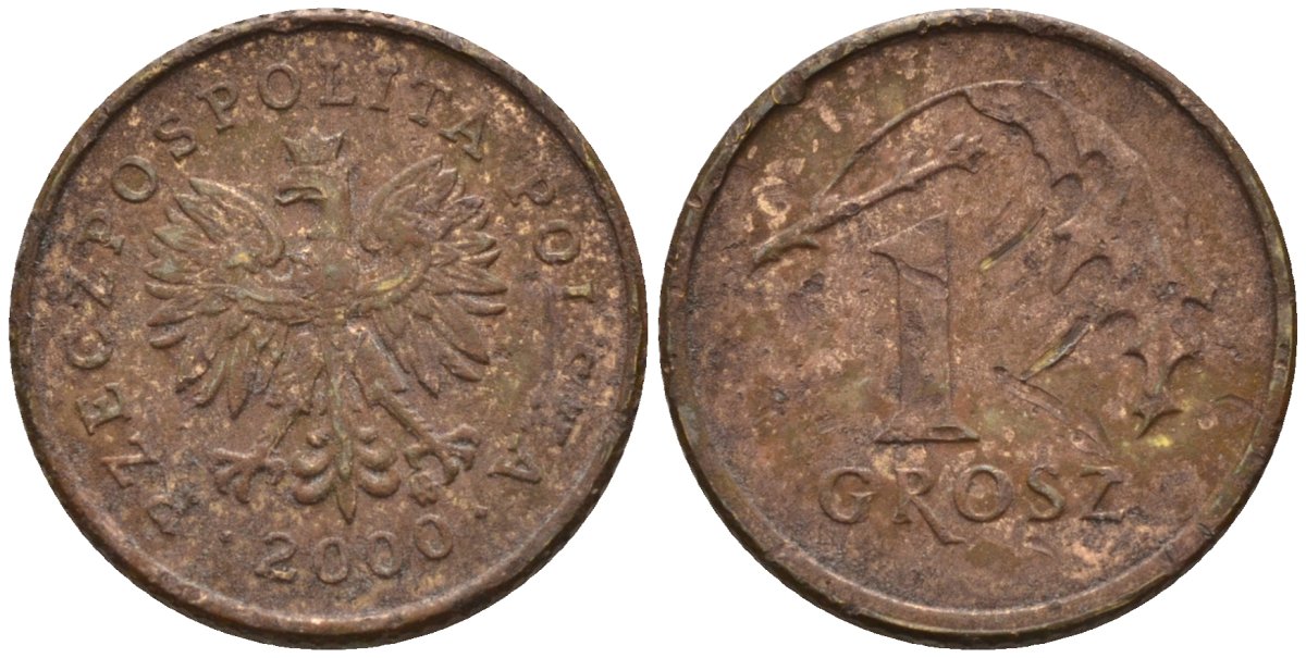 Польша 1 грош 2000 MW KM 276, Parchimowicz 701i латунь 4580-447