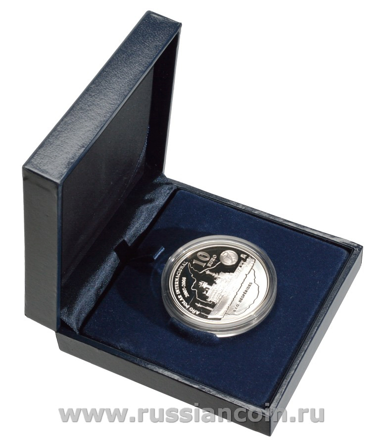 Испания 10 евро 2007 Международный полярный год, корабль Био Гесперидес, в оригинальной коробке с сертификатом KM 1140 серебро PROOF 5-1-54