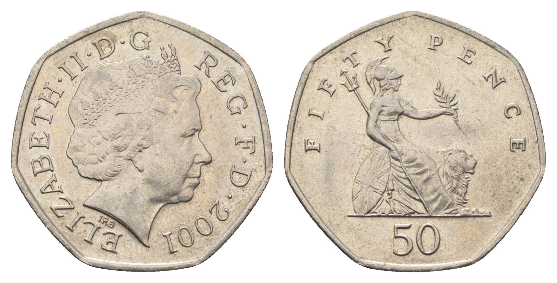 Великобритания 50 пенсов 2001 Елизавета II (1952-2022) KM 991, Spink 4610 (H8) медно-никель 4695-716