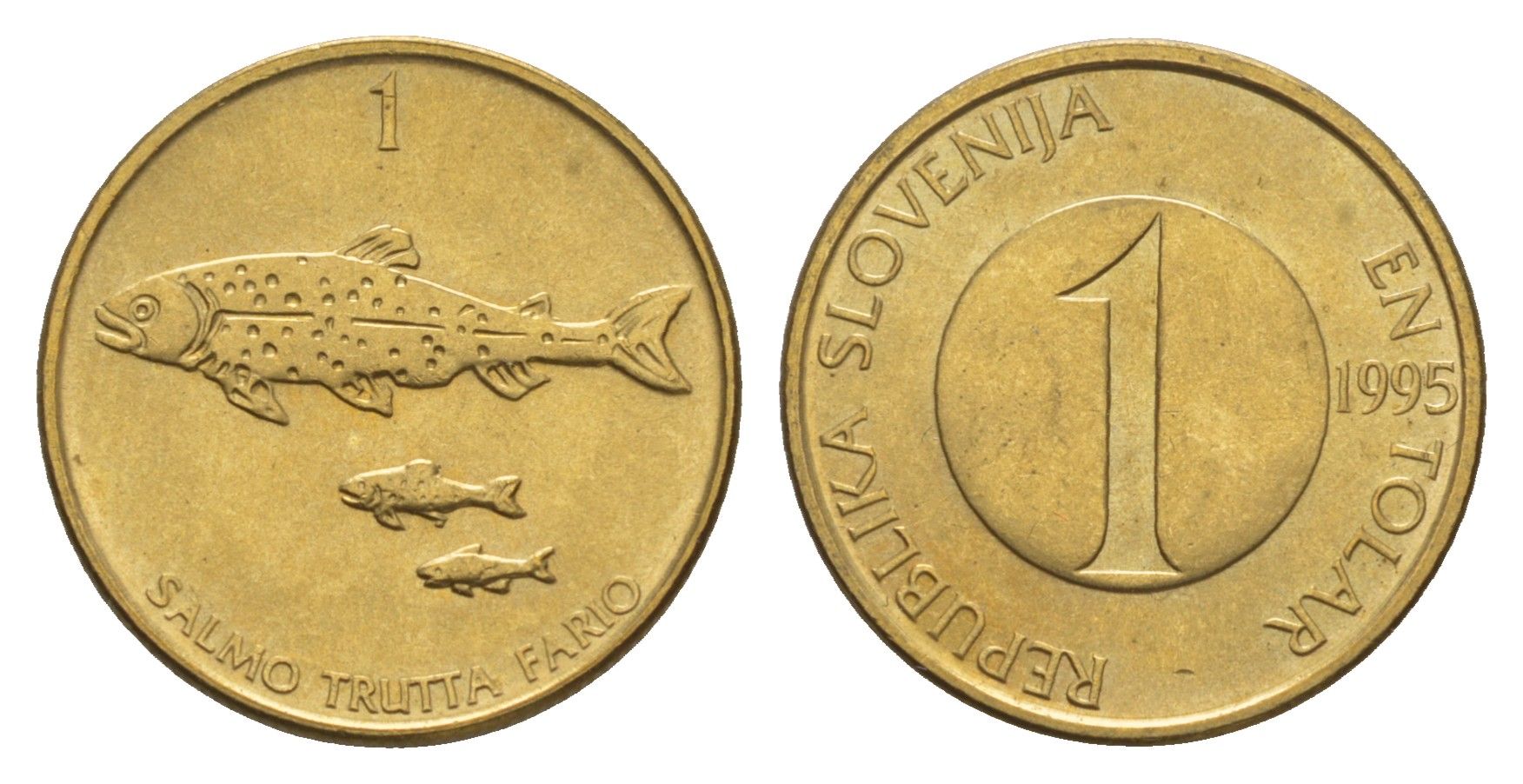 Словения 1 толар 1995 KM 4 латунь UNC 4659-561