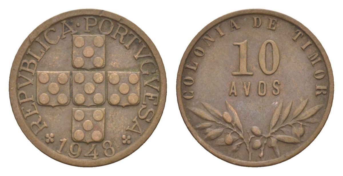 Португальский Тимор 10 аво 1948 KM 5 бронза 3711-1231