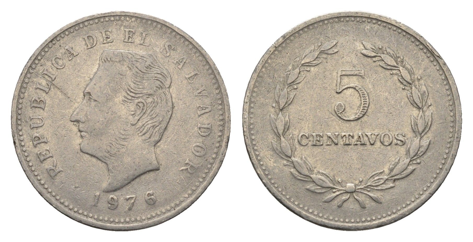 Сальвадор 5 сентаво 1976 KM 149a сталь плакированная никелем 4663-721