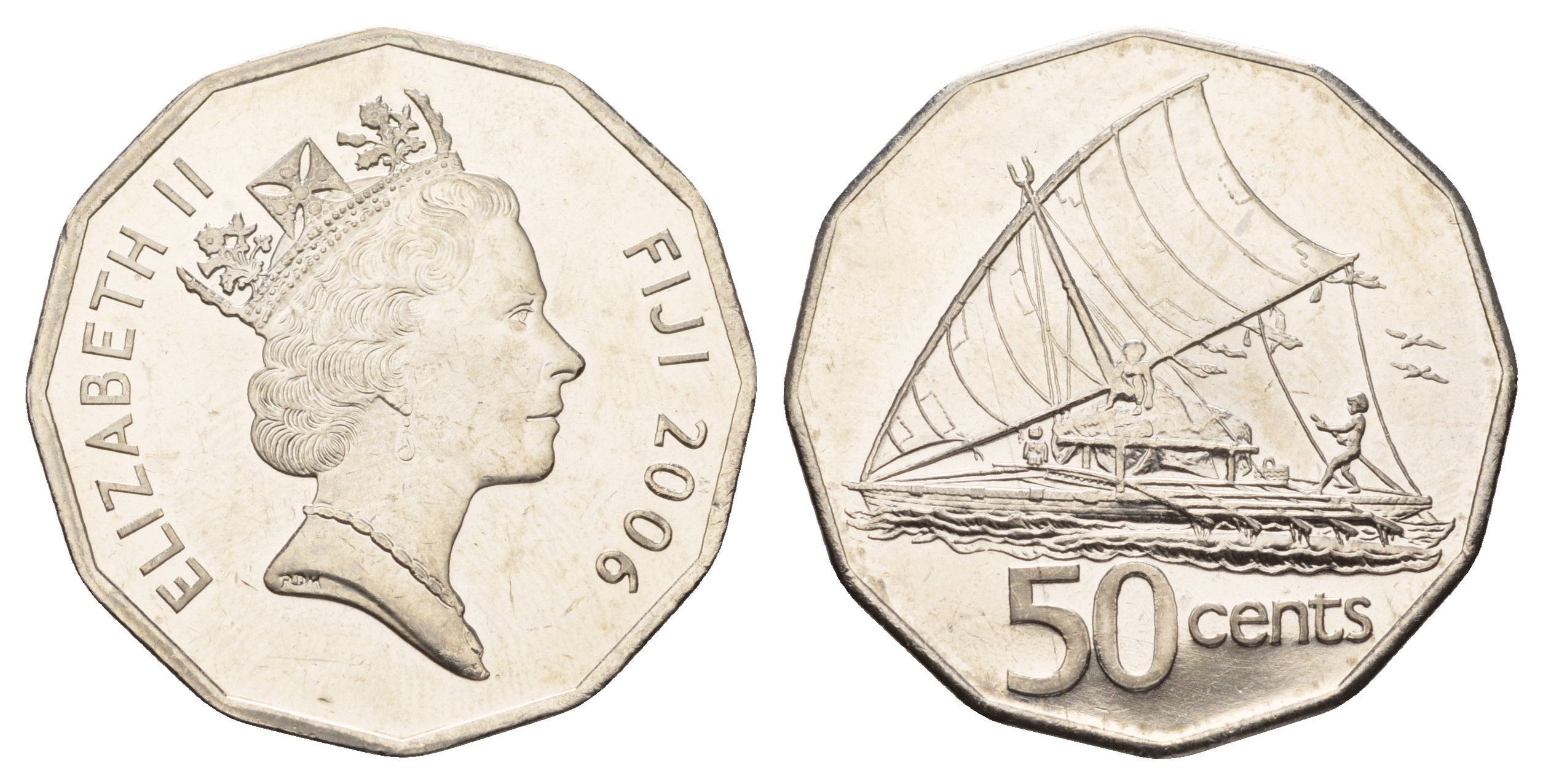 Фиджи 50 центов 2006 KM 54a сталь плакированная никелем UNC 4667-711