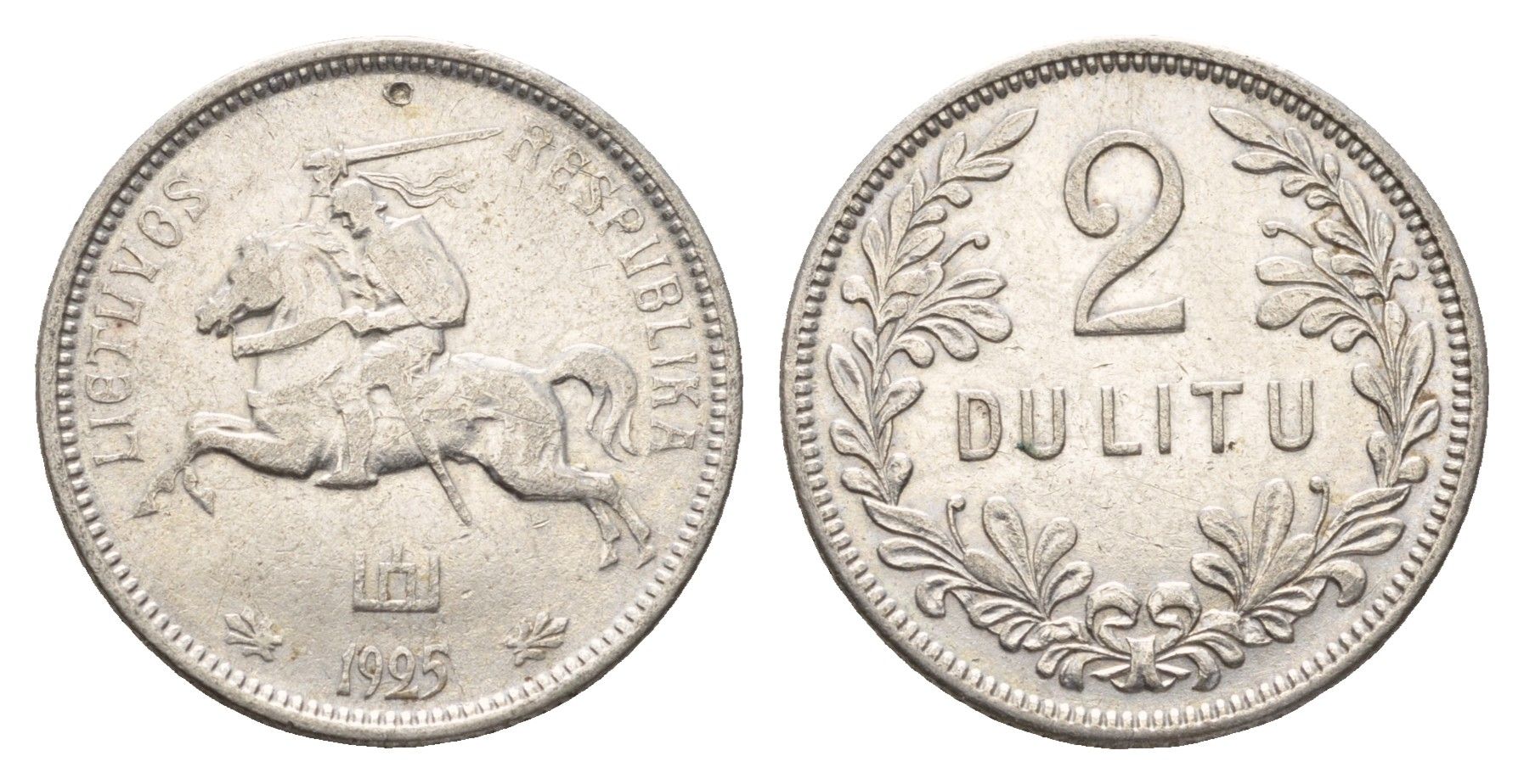 Литва 2 лита 1925 год-тип KM 77 серебро 51-746