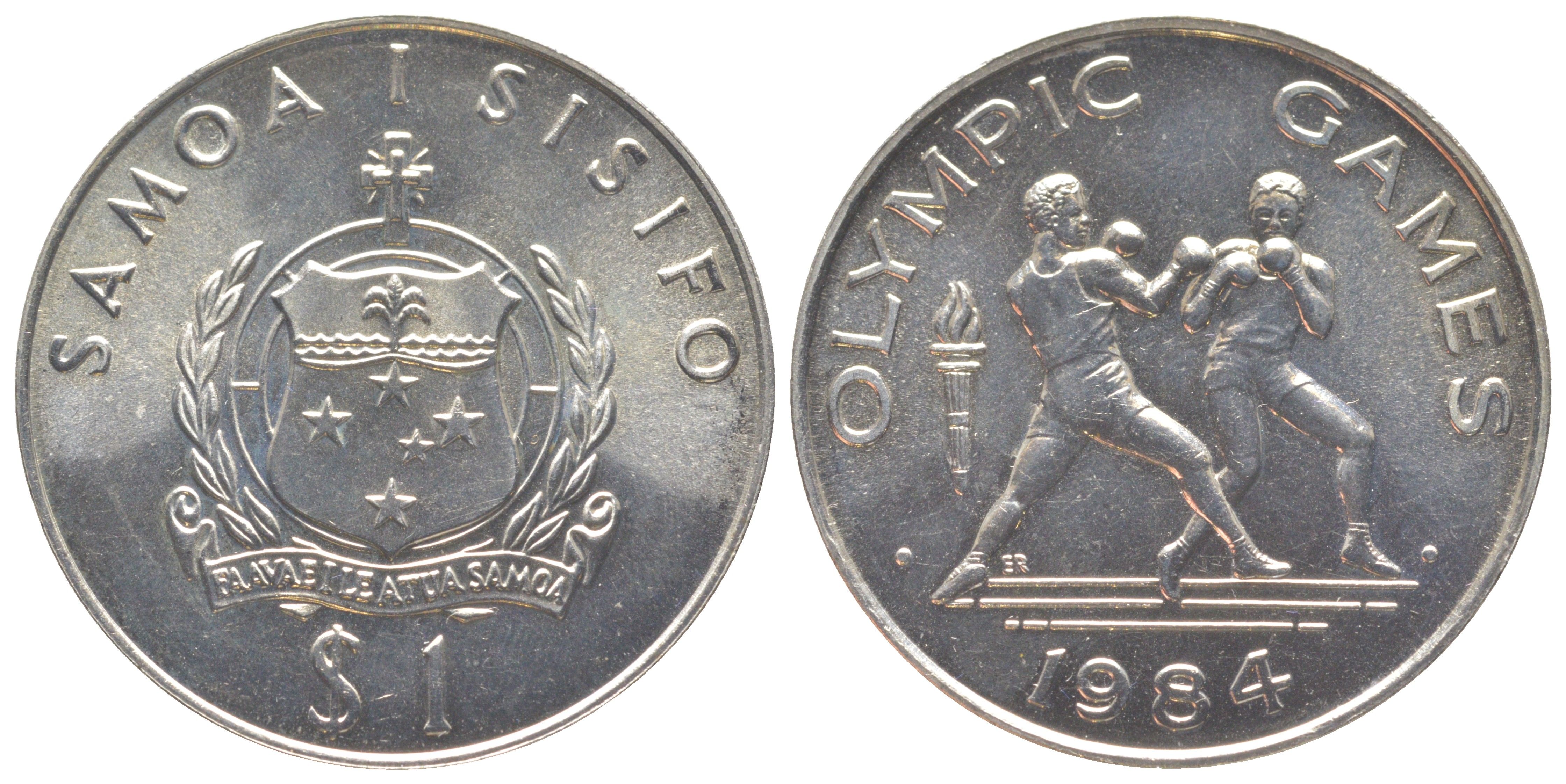 Самоа 1 тала 1984 XXIII летние Олимпийские Игры, Лос-Анджелес 1984, тираж 8.000 экземпляров KM 58 медно-никель BU 1525-732