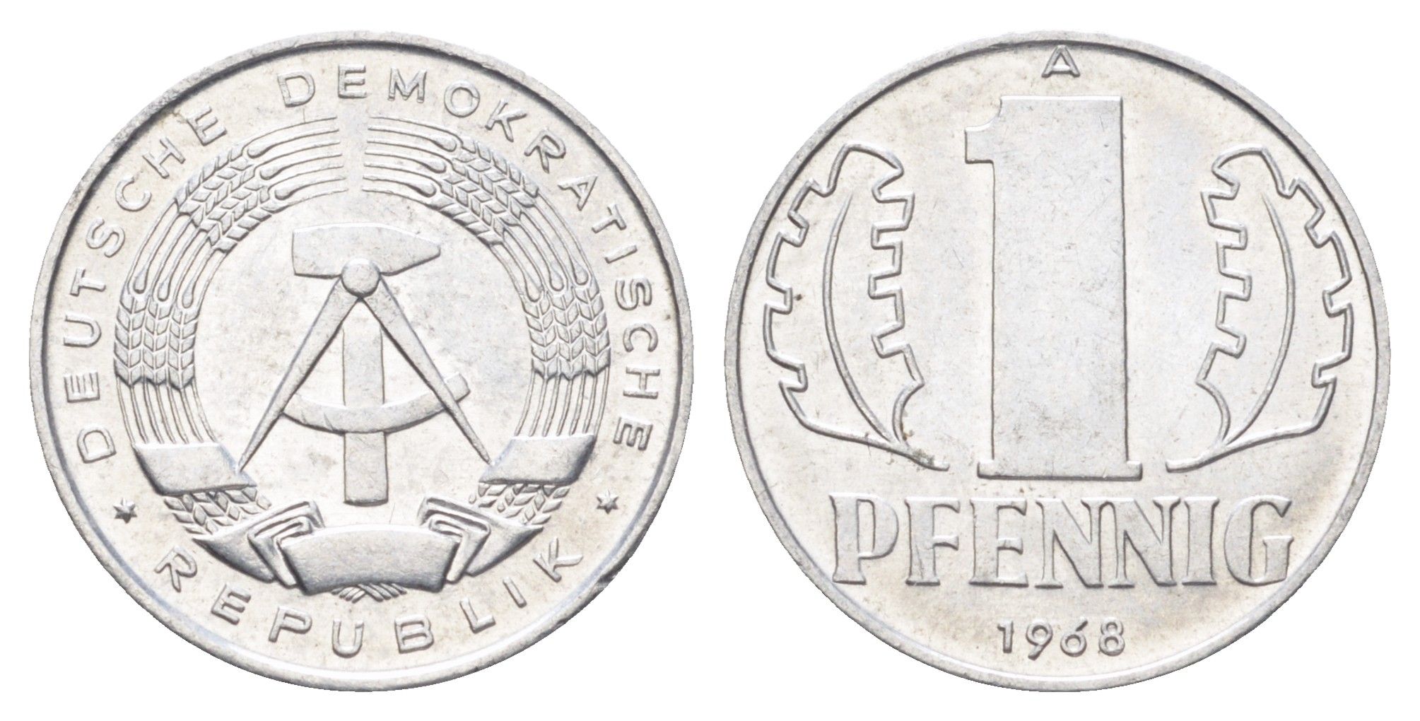 ГДР 1 пфенниг 1968 A KM 8.1 алюминий 4697-565