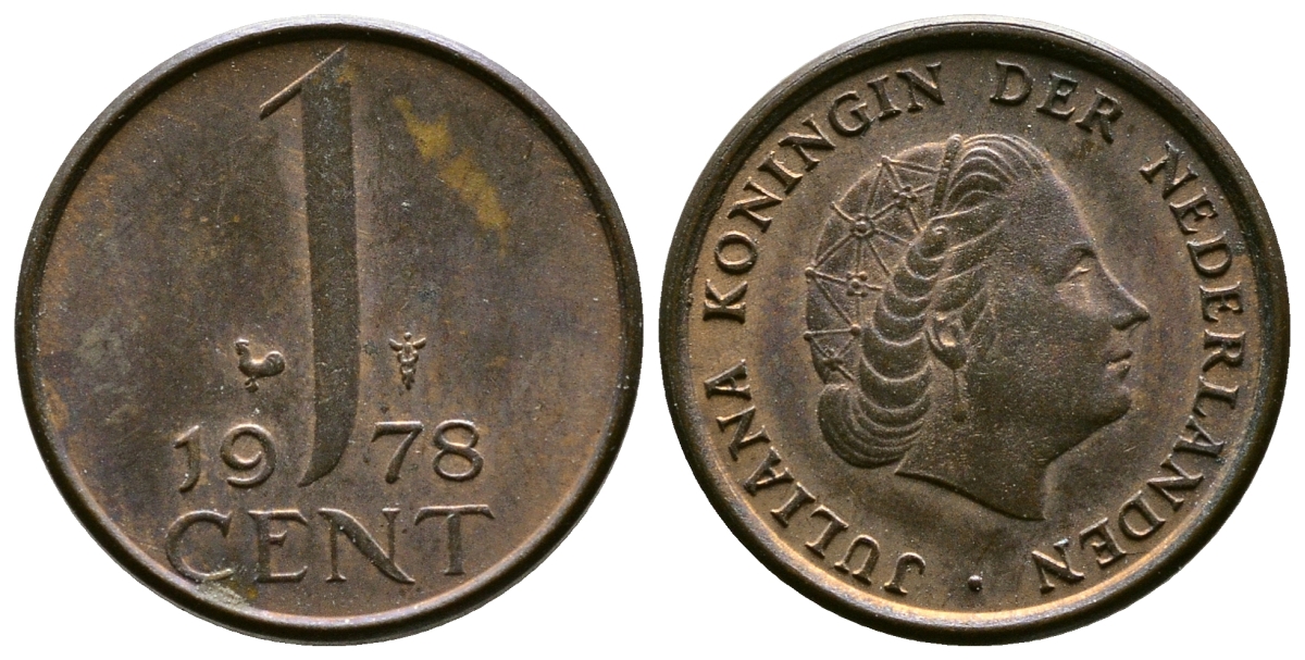 НИДЕРЛАНДЫ 1 ЦЕНТ 1978 ЮЛИАНА KM 180 бронза 75-959
