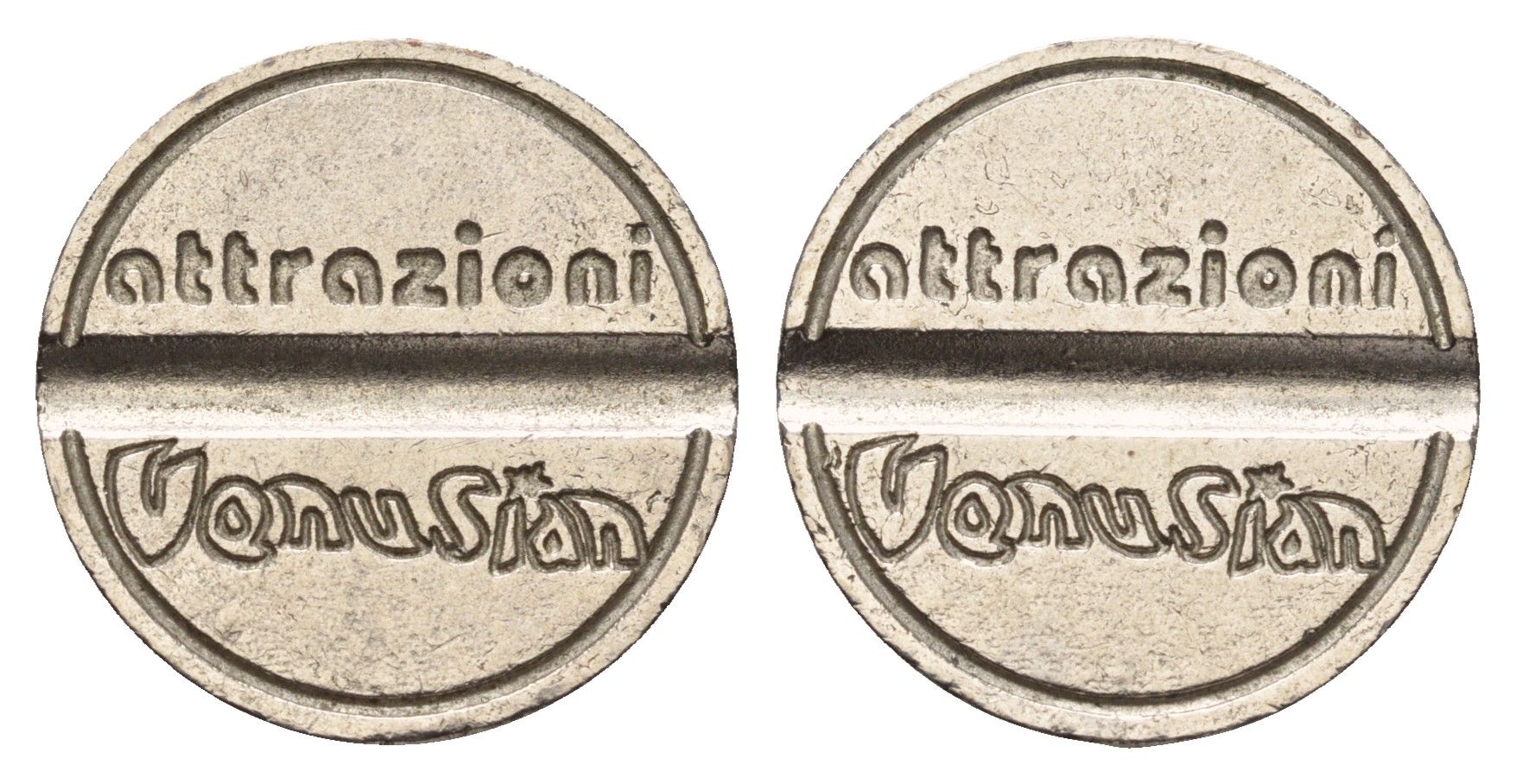 Италия, Веноза жетон на атракционы диаметр 22 мм, вес 4,5 гр белый металл 4670-634