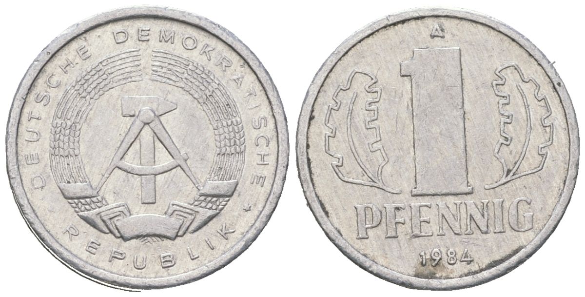 ГДР 1 пфенниг 1984 A KM 8.2 алюминий 201-624