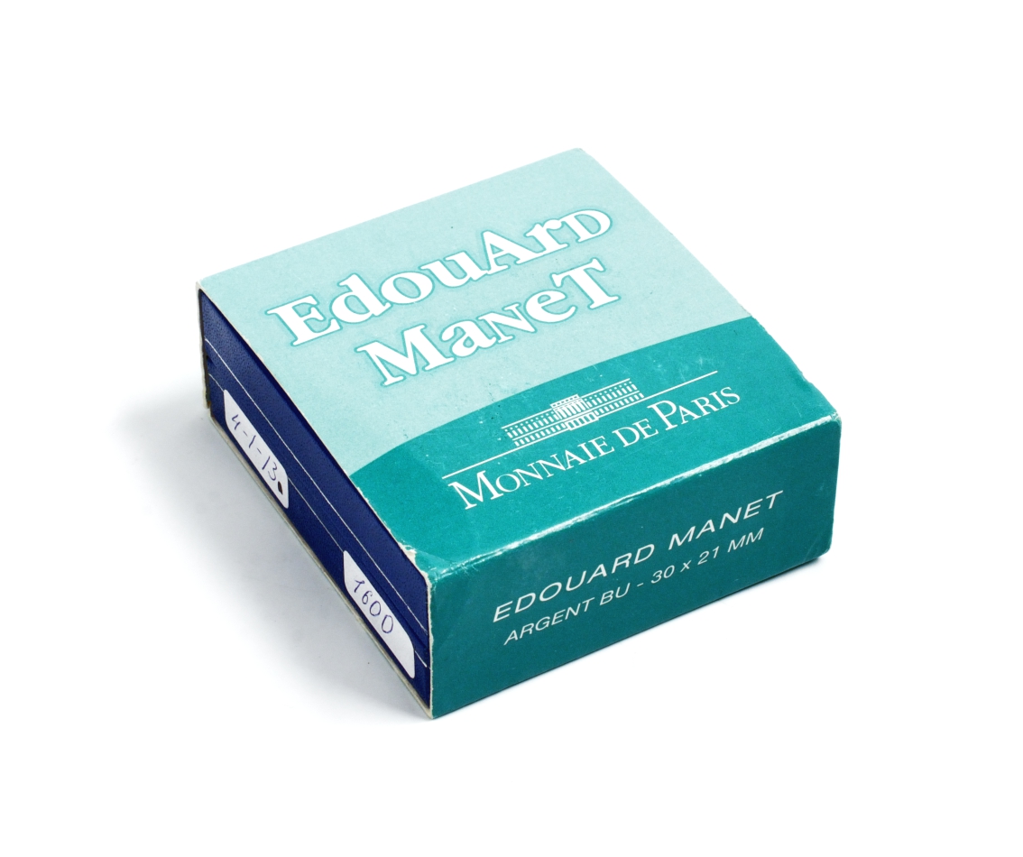 Франция 1/4 евро 2008 художник Эдуард Мане, цветная эмаль, в оригинальной коробке, с сертификатом KM 1570 серебро BUNC 4-3-5-08