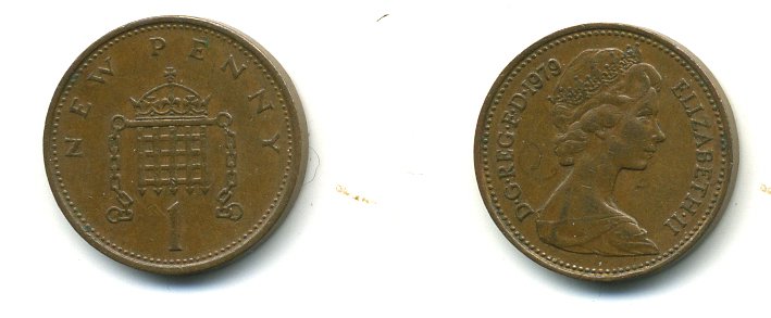 Великобритания 1 пенни 1979 Елизавета II (1952-2022) КМ 915, Spink B1 бронза 59-1313
